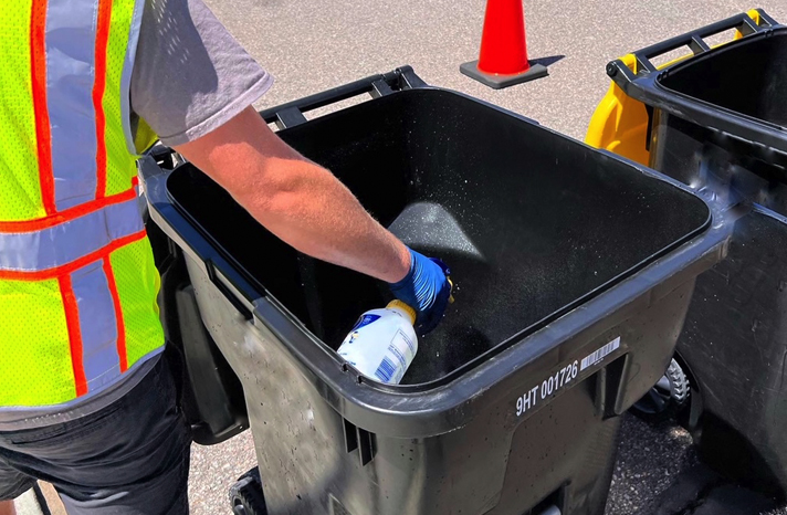 Deodorizing trash bins